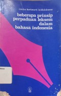 Beberapa Prinsip Perpaduan Leksem dalam Bahasa Indonesia