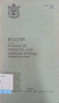 Bulletin of the School of Oriental and African Studies Vol XLI Part 1 1978