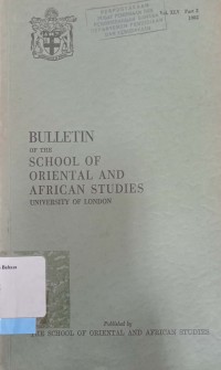 Bulletin of the School of Oriental and African Studies Vol XLV Part 2 1982