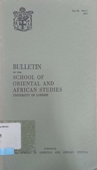 Bulletin of the School of Oriental and African Studies Vol XLV Part 1 1977