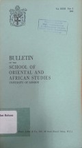 Bulletin of the School of Oriental and African Studies Vol XXXII Part 2 1969