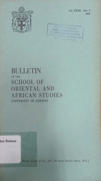 Bulletin of the School of Oriental and African Studies Vol XXXII Part 2 1969