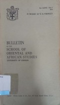 Bulletin of the School of Oriental and African Studies Vol XXXVII Part 1 1974