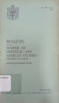 Bulletin of the School of Oriental and African Studies Vol XXX Part 3 1967