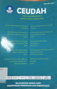 Ceudah: Jurnal Ilmiah Kesusastraan, Volume 2, Nomor 2, Agustus 2012