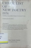 Check List off New Poetry