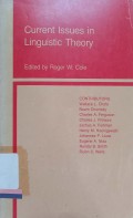 Current issues in linguistic theory