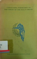 Concluding postscript to the origin of the malay sha'ir