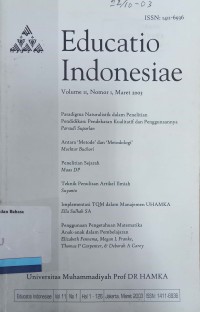 Educatio Indonesiae, Vol. 11, No. 1, Maret 2003