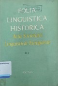 Folia Linguistica Historica: acta societatis linguisticae eropaeae, IV/1