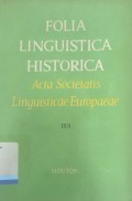 Folia Linguistica Historica: acta societatis linguisticae eropaeae, IX/1