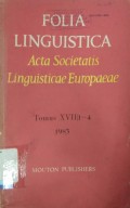 Folia Linguistica Acta Societatis Linguisticae Europaeae