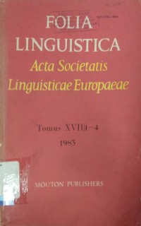 Folia Linguistica Acta Societatis Linguisticae Europaeae