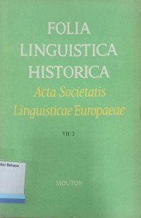 Folia Linguistica Historica Acta Societatis Linguisticae Europaeae