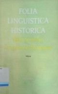 Folia Linguistica Historica: acta societatis linguisticae eropaeae, VIII/1-2