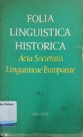 Folia Linguistica Historica: acta societatis linguisticae eropaeae, II/1 1981