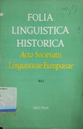 Folia Linguistica Historica: acta societatis linguisticae eropaeae, III/2 1982