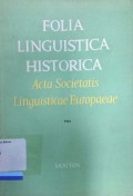 Folia Linguistica Historica: acta societatis linguisticae eropaeae, VII/1 1986