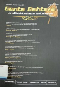 Genta Bahtera: jurnal ilmiah kebahasaan dan kesastraan, volume 4, nomor 1, Juni 2018