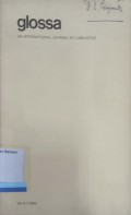 GLOSSA AN INTERNATIONAL JOURNAL OF LINGUISTIC VOL. 8: 1