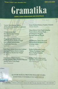 Gramatika: Jurnal Ilmiah Kebahasaan dan Kesastraan, Volume 1, Nomor 2, Juli--Desember 2013