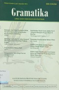 Gramatika: Jurnal Ilmiah Kebahasaan dan Kesastraan, Volume II, Nomor 2, Juli-Desember 2014