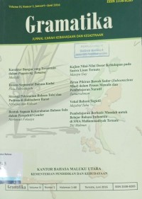 Gramatika: Jurnal Ilmiah Kebahasaan dan Kesastraan, Volume IV, Nomor 1, Januari--Juni 2016