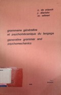 Grammaire Generative et Psychomecanique du Language