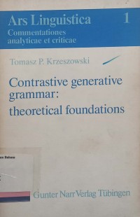 Contrastive generative grammar : theoretical foundations