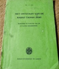 Het ontstaan van de babad tanah jawi