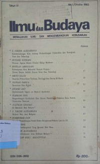 Ilmu dan Budaya: Memajukan ilmu dan mengembangkan kebudayaan Tahun VI No. 1/Oktober 1983