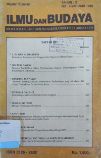 Ilmu dan Budaya: Memajukan ilmu dan mengembangkan kebudayaan Tahun X No. 4/Januari 1986