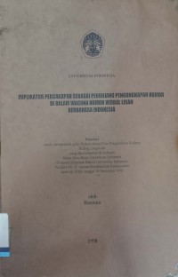 Implikatur Percakapan Sebagai Penunjang Pengungkapan Humor di Dalam Wacana Humor Verbal Lisan Berbahasa Indonesia
