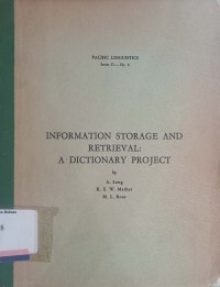 Information storage and retrieval: a dictionary project