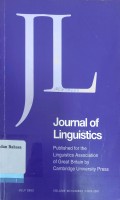 Journal of Linguistics Volume 39, Number 2, July 2003