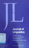 Journal of Linguistics Volume 40, Number 2, July 2004