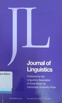 Journal of Linguistics Volume 39 Number 3, November 2003