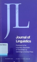 Journal of Linguistics Volume 41 Number 3, November 2005