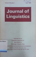 Journal of Linguistics Volume 5Number 1/1969