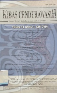 Kibas Cenderawasih: Jurnal Ilmiah Kebahasaan dan Kesastraan, Volume 13, Nomor 1, April  2016