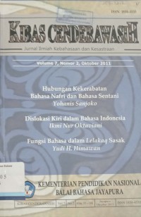 Kibas Cenderawasih: Jurnal Ilmiah Kebahasaan dan Kesastraan, Volume7, Nomor 2, Oktober 2011