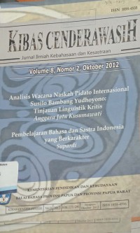 Kibas Cenderawasih: Jurnal Ilmiah Kebahasaan dan Kesastraan, Volume 8, Nomor 2, Oktober 2012