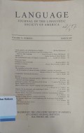 Language, jurnal of the linguistic society of america