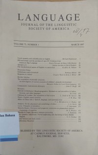 Language, jurnal of the linguistic society of america