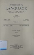 Supplement of Language: Journal of The Linguistic Society of America, Vol. 24, No. 3, July-September 1948