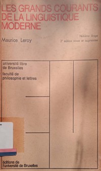 Les Grands Courants De La Linguistique Moderne