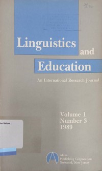 Linguistics and Education: An International Research Journal: Vol 1 No 3 1989