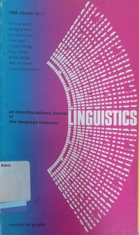 Linguistics : an interdisciplinary journal of the language sciences vol.26-1