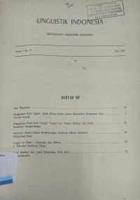 Linguistik Indonesia Tahun 5 No.9  1987