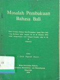 Masalah pembakuan Bahasa Bali